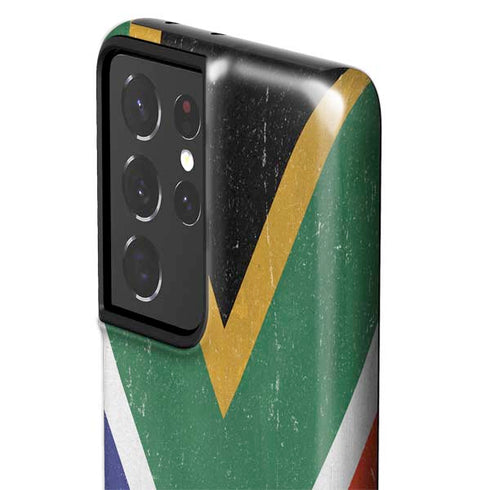 South Africa Flag Distressed Galaxy S21 Ultra 5G Pro Case